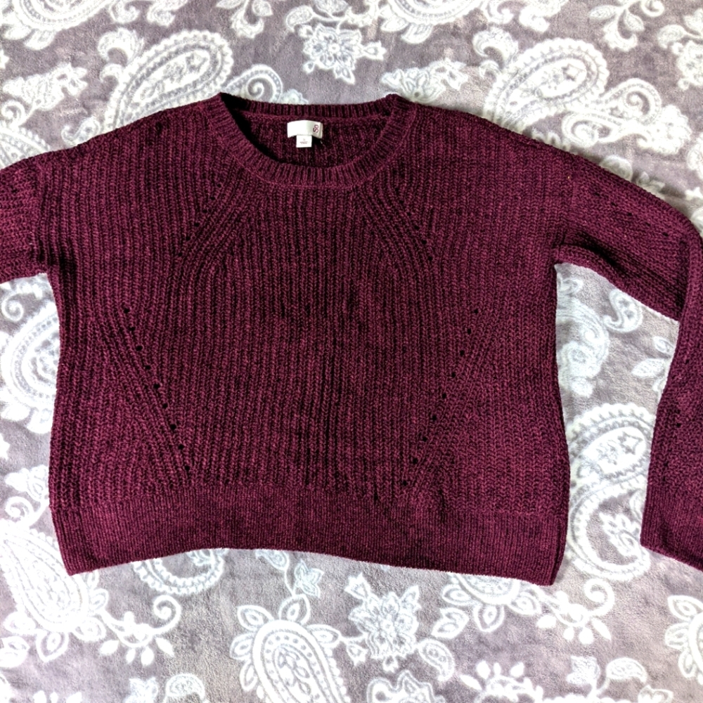 Plum Cropped Sweater